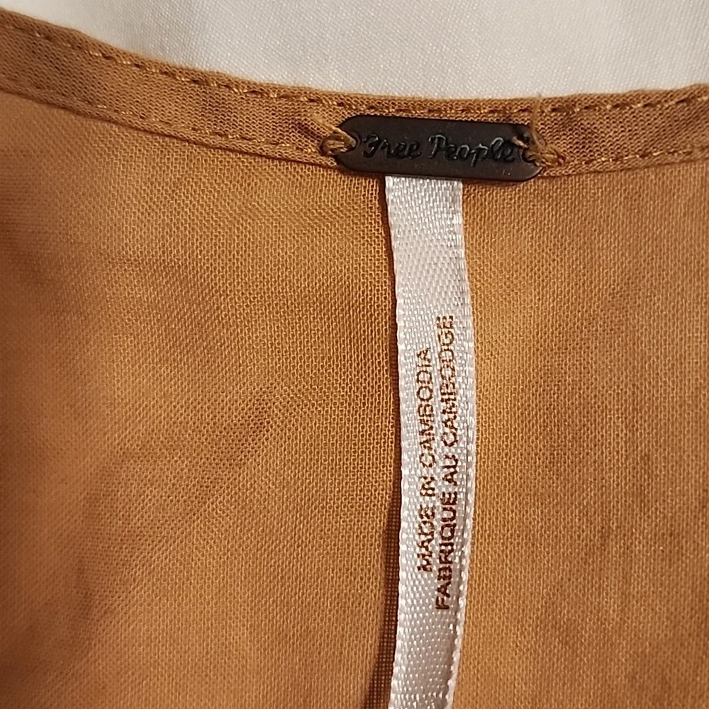 Free People Mustatd Yellow Flowing Top - Picture 2 of 8